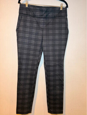 Dalia Gray Plaid Pull-On Ankle Pants Women’s Medium